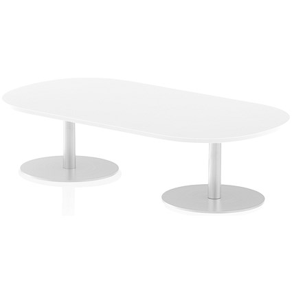 Italia Poseur Oval Table, W1800 x D1000 x H475mm, White