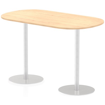 Italia Poseur Oval Table, W1800 x D1000 x H1145mm, Maple