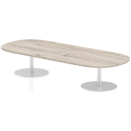 Italia Poseur Oval Table, W2400 x D1000 x H475mm, Grey Oak Italia Poseur Oval Table, W2400 x D1000 x H475mm, Grey Oak