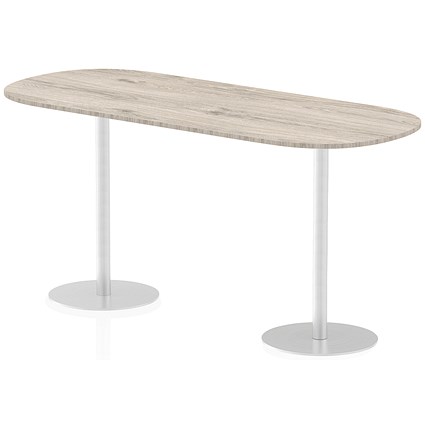 Italia Poseur Oval Table, W2400 x D1000 x H1145mm, Grey Oak Italia Poseur Oval Table, W2400 x D1000 x H1145mm, Grey Oak