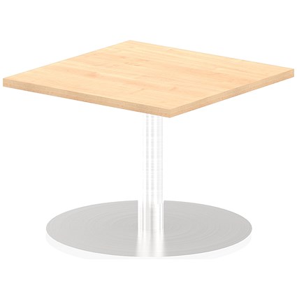 Italia Poseur Square Table, 600mm Wide, 475mm High, Maple
