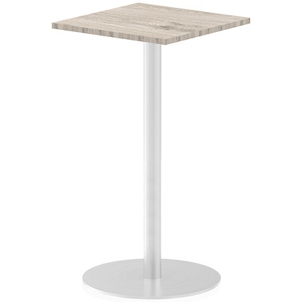 Italia Poseur Square Table, 600mm Wide, 1145mm High, Grey Oak
