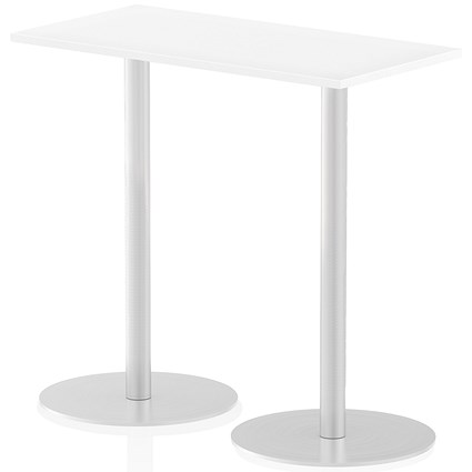 Italia Poseur Rectangular Table, W1200 x D600 x H1145mm, White