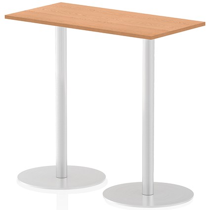 Italia Poseur Rectangular Table, W1200 x D600 x H1145mm, Oak