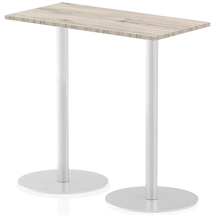 Italia Poseur Rectangular Table, W1200 x D600 x H1145mm, Grey Oak
