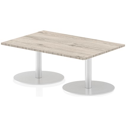 Italia Poseur Rectangular Table, W1200 x D800 x H475mm, Grey Oak