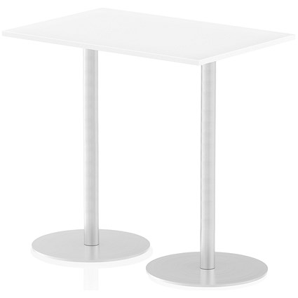 Italia Poseur Rectangular Table, W1200 x D800 x H1145mm, White
