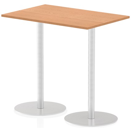 Italia Poseur Rectangular Table, W1200 x D800 x H1145mm, Oak
