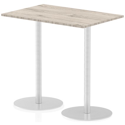 Italia Poseur Rectangular Table, W1200 x D800 x H1145mm, Grey Oak