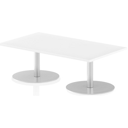 Italia Poseur Rectangular Table, W1400 x D800 x H475mm, White