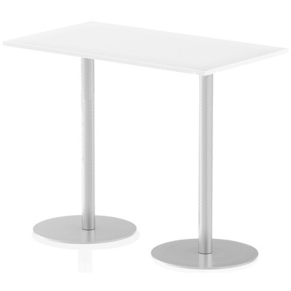 Italia Poseur Rectangular Table, W1400 x D800 x H1145mm, White