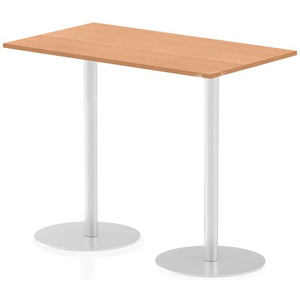 Italia Poseur Rectangular Table, W1400 x D800 x H1145mm, Oak