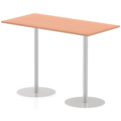 Italia Poseur Rectangular Table, W1600 x D800 x H1145mm, Beech