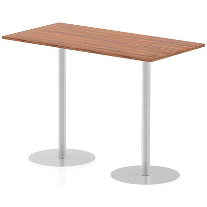 Italia Poseur Rectangular Table, W1600 x D800 x H1145mm, Walnut