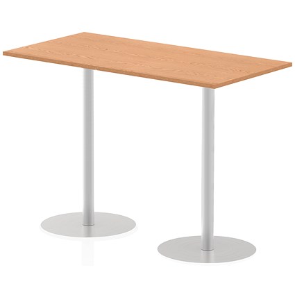 Italia Poseur Rectangular Table, W1600 x D800 x H1145mm, Oak