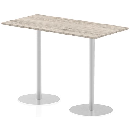 Italia Poseur Rectangular Table, W1600 x D800 x H1145mm, Grey Oak