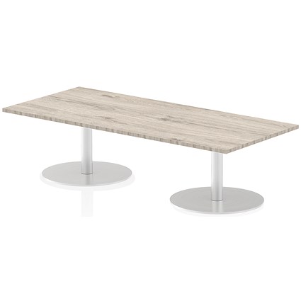 Italia Poseur Rectangular Table, W1800 x D800 x H475mm, Grey Oak