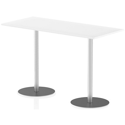Italia Poseur Rectangular Table, W1800 x D800 x H1145mm, White