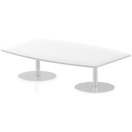 Italia Poseur Trapezoidal High Gloss Table, W1800mm x D1200mm x H475mm, White