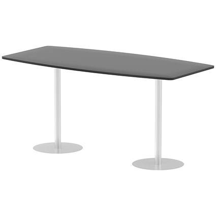 Italia Poseur Trapezoidal High Gloss Table, W2400mm x D1200mm x H1145mm, Black