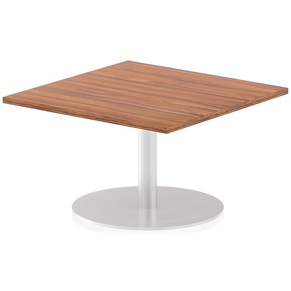 Italia Poseur Square Table, 800mm Wide, 475mm High, Walnut