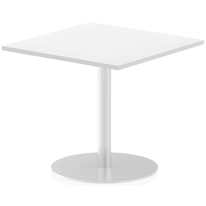 Italia Poseur Square Table, 800mm Wide, White