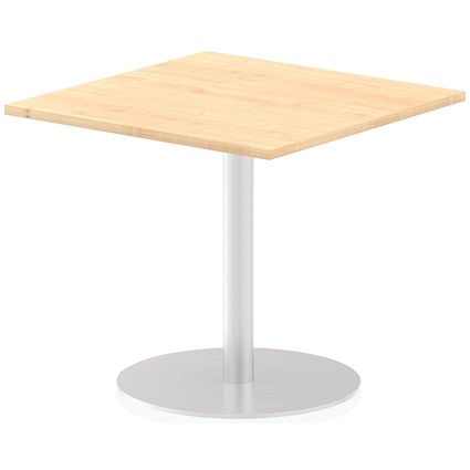 Italia Poseur Square Table, 800mm Wide, Maple