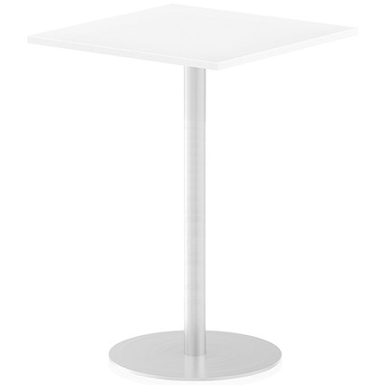 Italia Poseur Square Table, 800mm Wide, 1145mm High, White