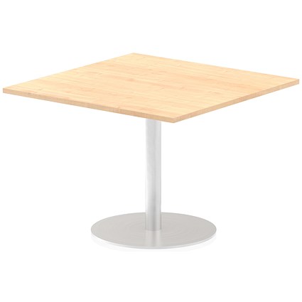 Italia Poseur Square Table, 1000mm Wide, Maple
