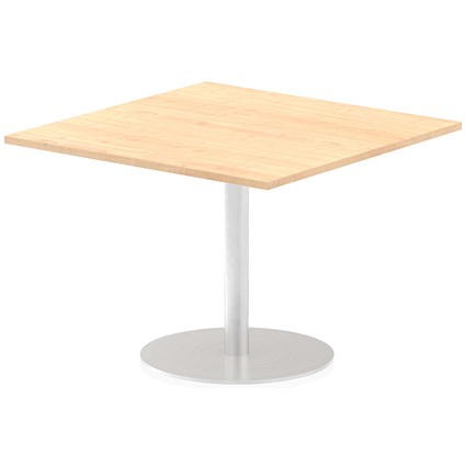 Italia Poseur Square Table, 1000mm Wide, Maple