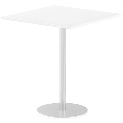 Italia Poseur Square Table, 1000mm Wide, 1145mm High, White