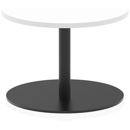 Italia Poseur Round Table, 600mm Wide, 475mm High, White Italia Poseur Round Table, 600mm Wide, 475mm High, White