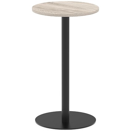 Italia Poseur Round Table, 600mm Wide, 1145mm High, Grey Oak Italia Poseur Round Table, 600mm Wide, 1145mm High, Grey Oak