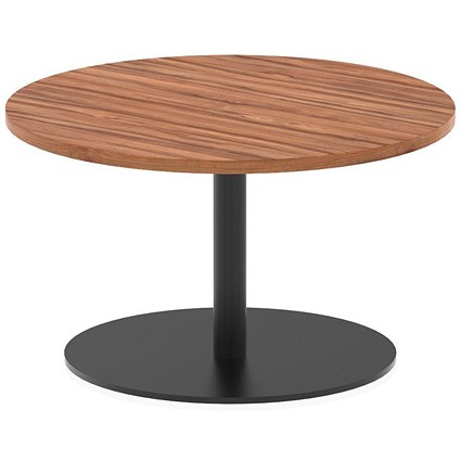 Italia Poseur Round Table, 800mm Wide, 475mm High, Walnut Italia Poseur Round Table, 800mm Wide, 475mm High, Walnut