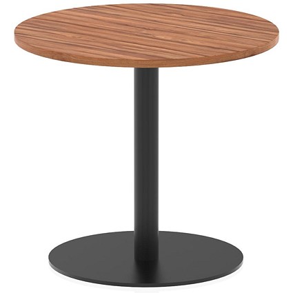 Italia Poseur Round Table, 800mm Wide, 720mm High, Walnut Italia Poseur Round Table, 800mm Wide, 720mm High, Walnut