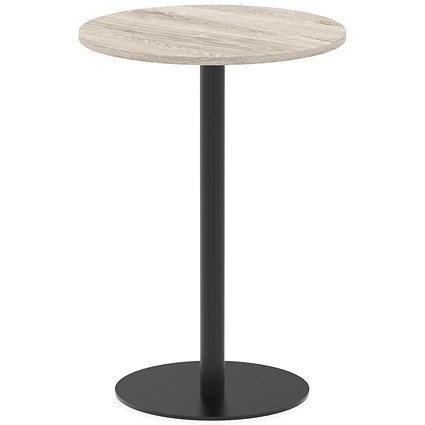 Italia Poseur Round Table, 800mm Wide, 1145mm High, Grey Oak