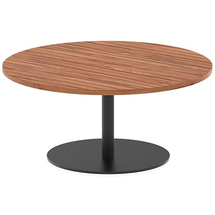 Italia Poseur Round Table, 1000mm Wide, 475mm High, Walnut Italia Poseur Round Table, 1000mm Wide, 475mm High, Walnut