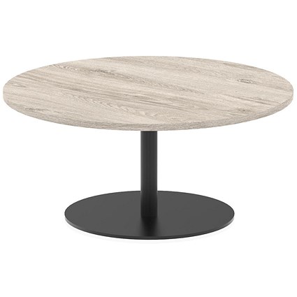 Italia Poseur Round Table, 1000mm Wide, 475mm High, Grey Oak