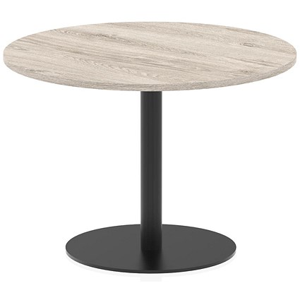 Italia Poseur Round Table, 1000mm Wide, 720mm High, Grey Oak Italia Poseur Round Table, 1000mm Wide, 720mm High, Grey Oak