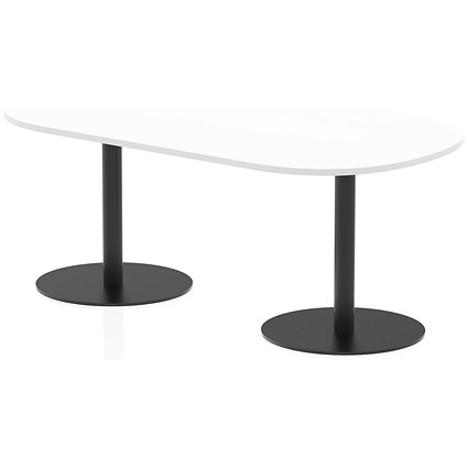 Italia Poseur Boardroom Table, 1800mm Wide, 720mm High, Black Leg, White
