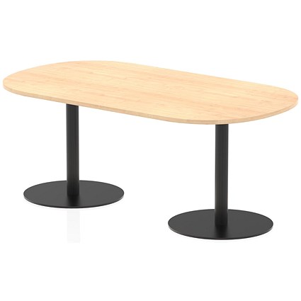 Italia Poseur Boardroom Table, 1800mm Wide, 720mm High, Black Leg, Maple
