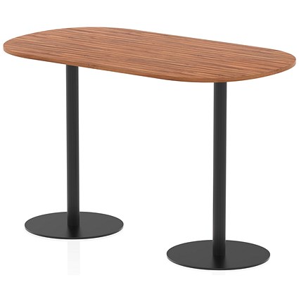 Italia Poseur Boardroom Table, 1800mm Wide, 1145mm High, Black Leg, Walnut