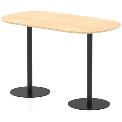 Italia Poseur Boardroom Table, 1800mm Wide, 1145mm High, Black Leg, Maple