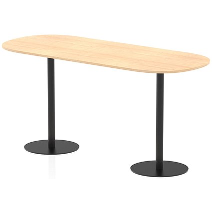 Italia Poseur Boardroom Table, 2400mm Wide, 1145mm High, Black Leg, Maple
