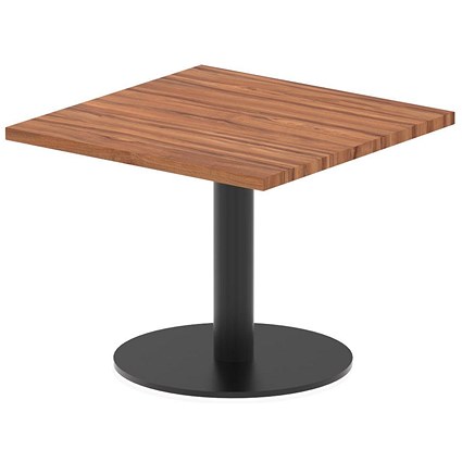Italia Poseur Square Table, 600mm Wide, 475mm High, Walnut