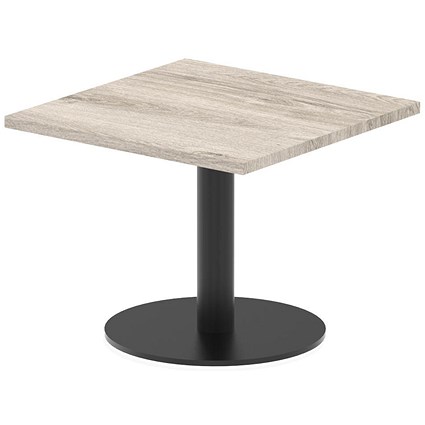 Italia Poseur Square Table, 600mm Wide, 475mm High, Grey Oak