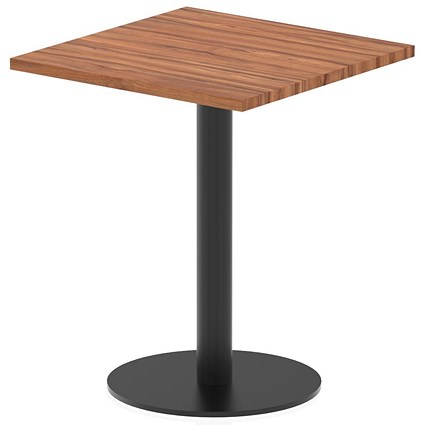 Italia Poseur Square Table, 600mm Wide, 720mm High, Walnut