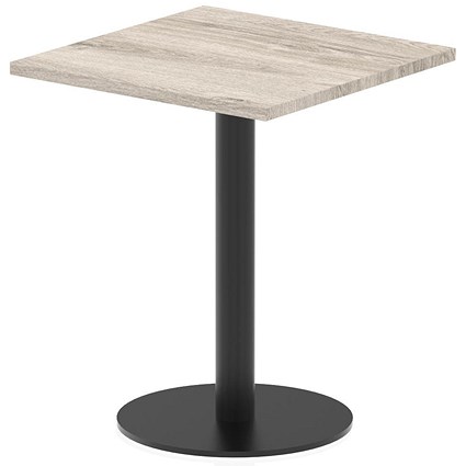 Italia Poseur Square Table, 600mm Wide, 720mm High, Grey Oak