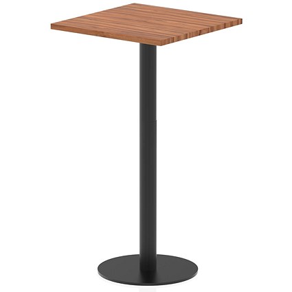 Italia Poseur Square Table, 600mm Wide, 1145mm High, Walnut