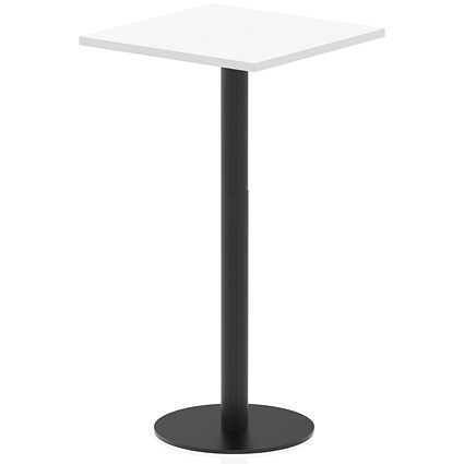 Italia Poseur Square Table, 600mm Wide, 1145mm High, White